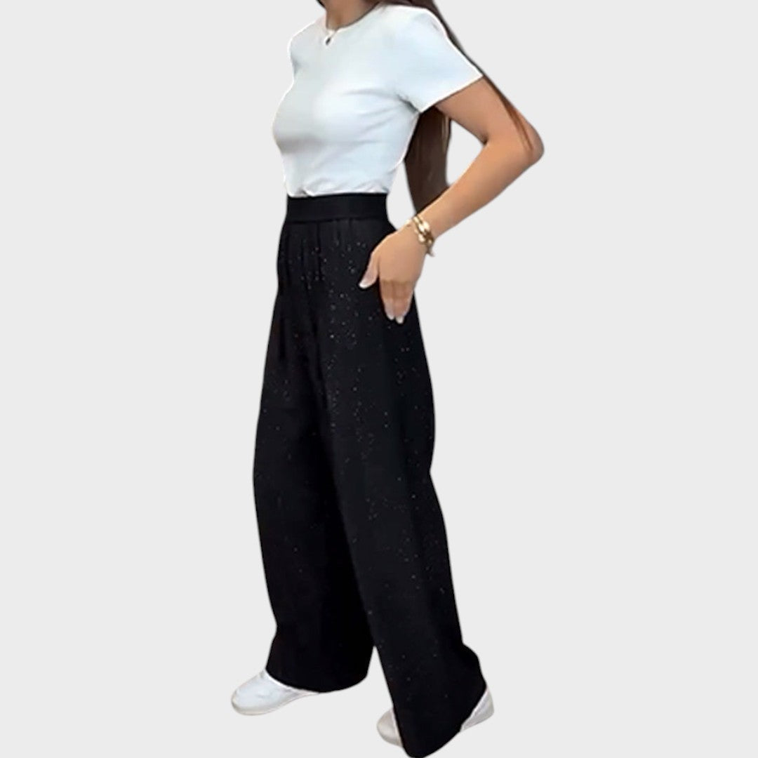 Verina – Flared Trousers with Glitter