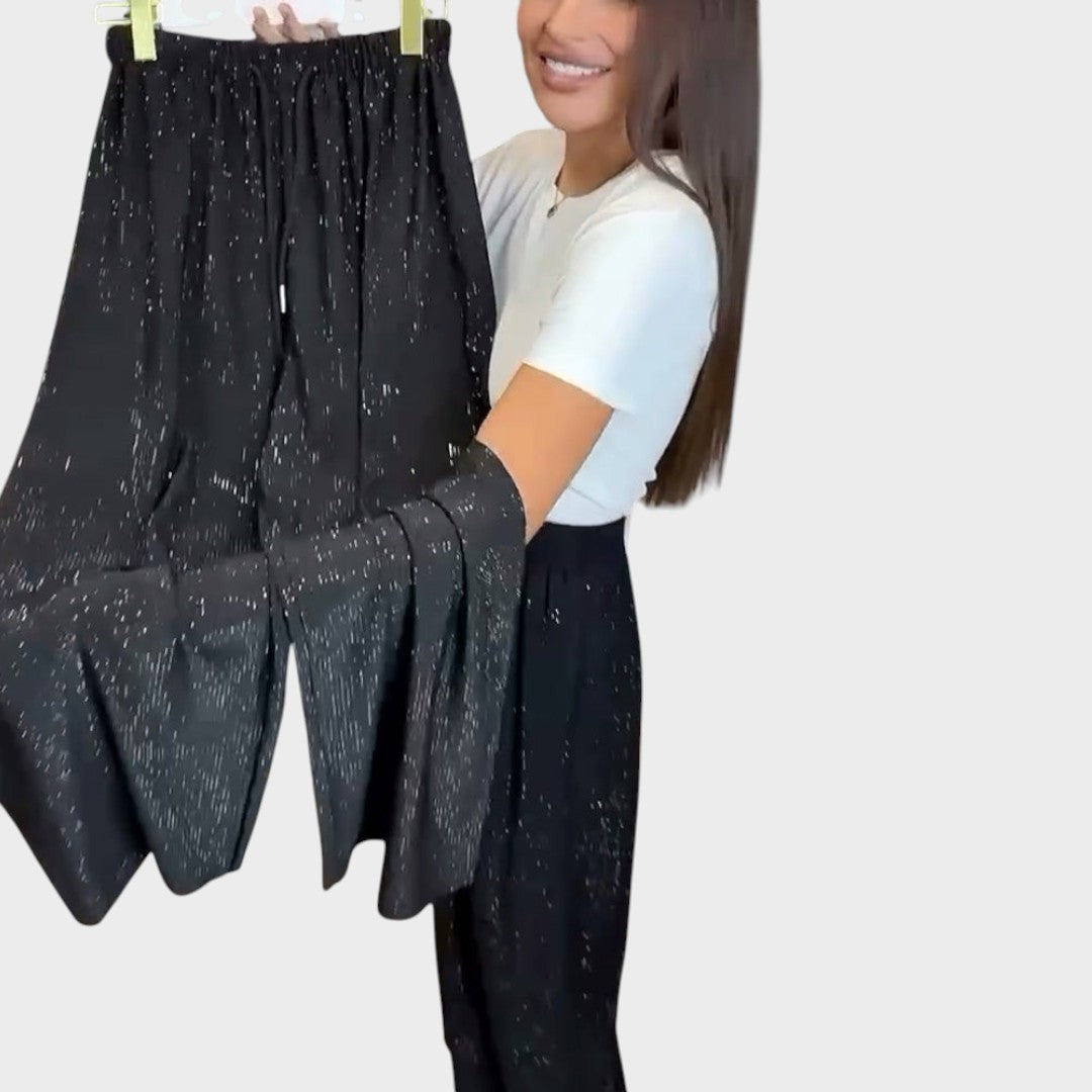 Verina – Flared Trousers with Glitter