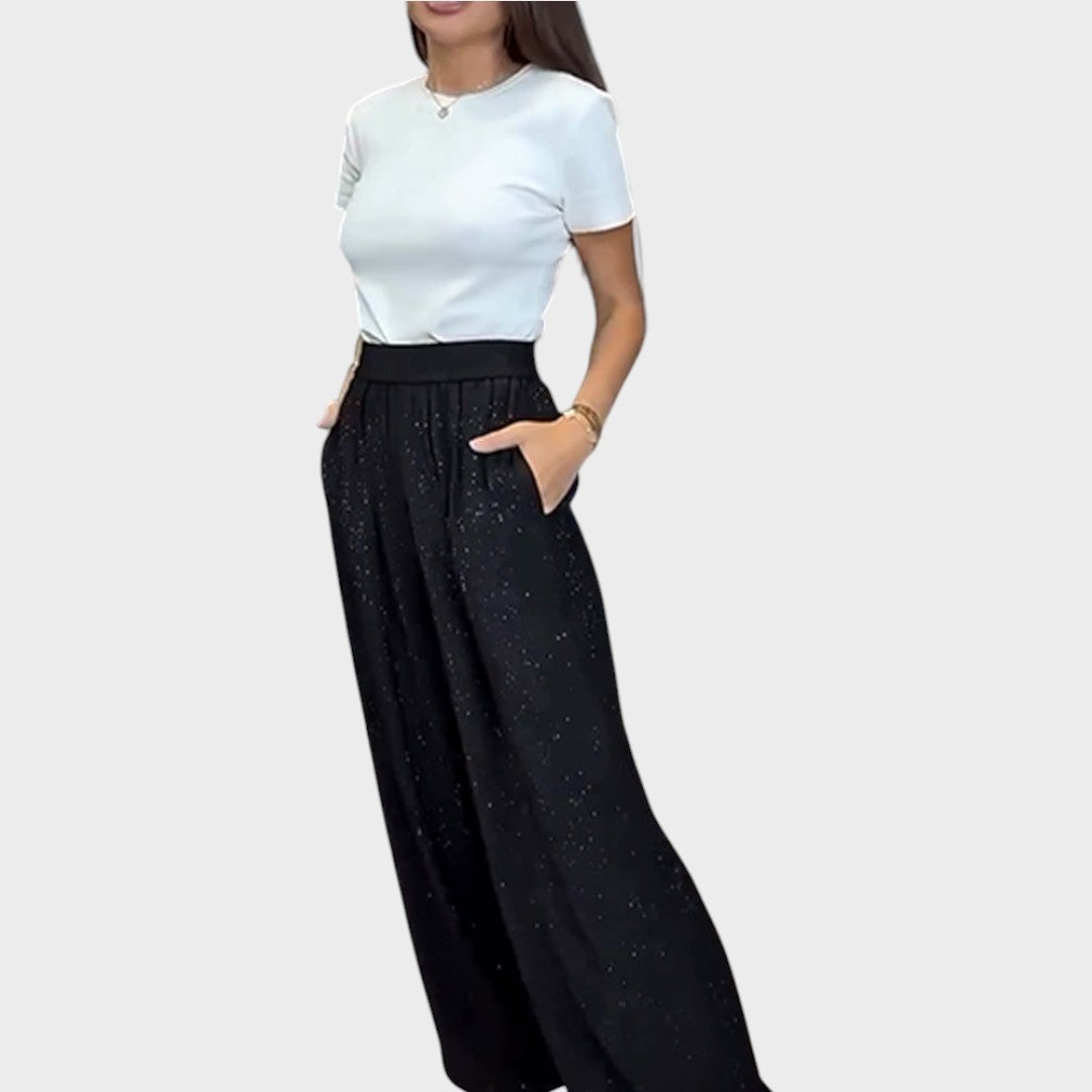Verina – Flared Trousers with Glitter