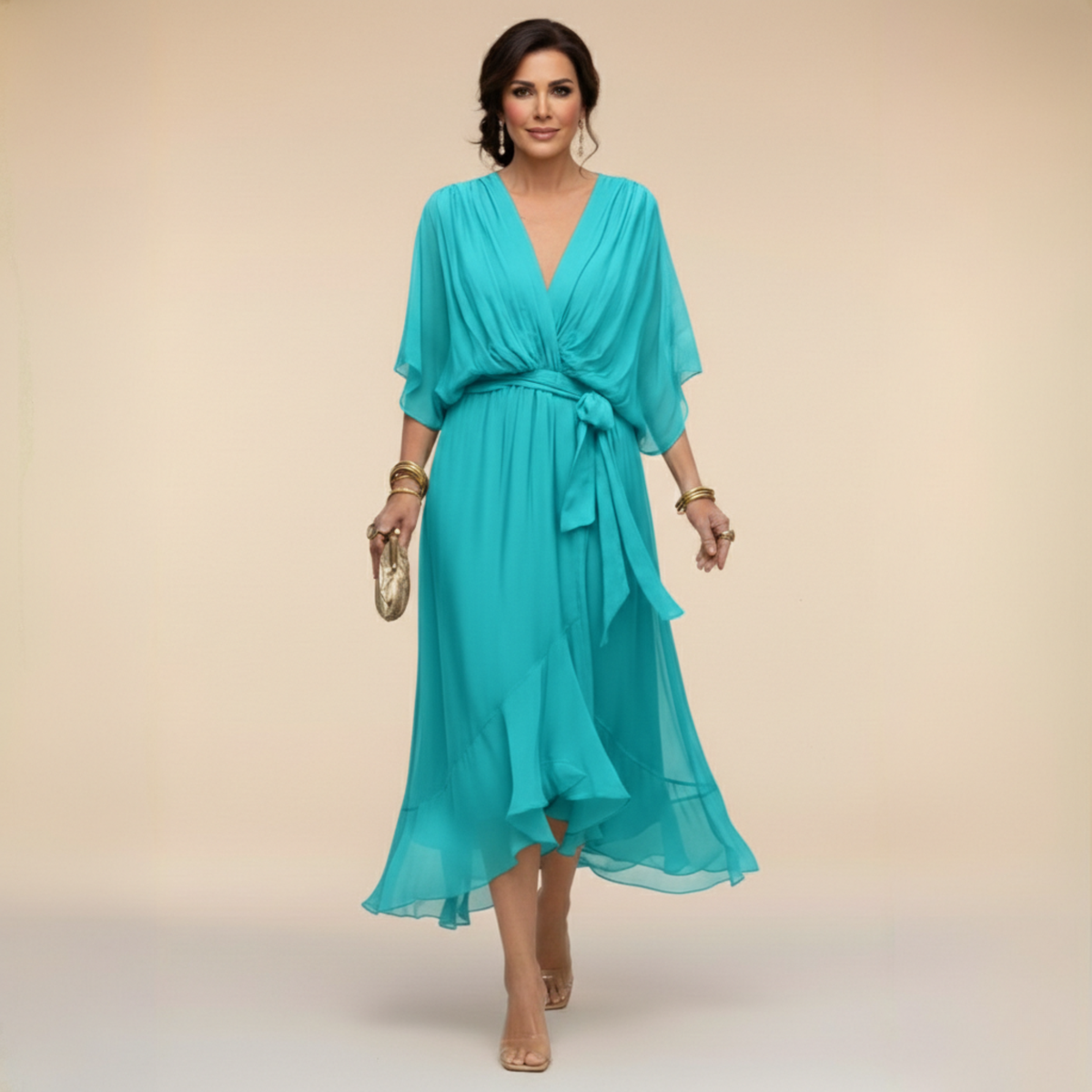 Monica – Chiffon Ruha V Kivágással