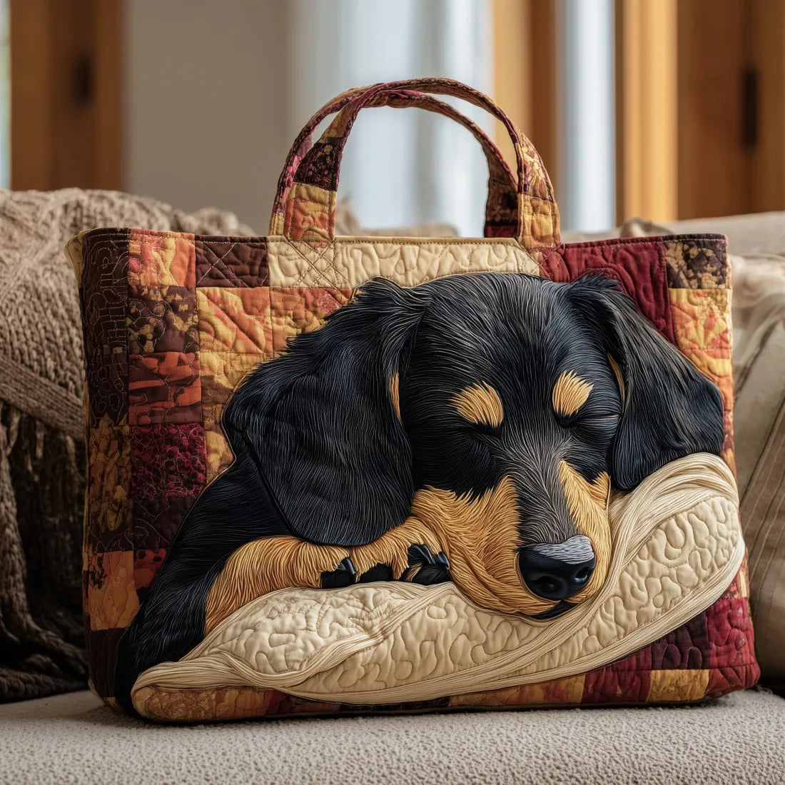 Dachshund - Ünnepi párnázott táska