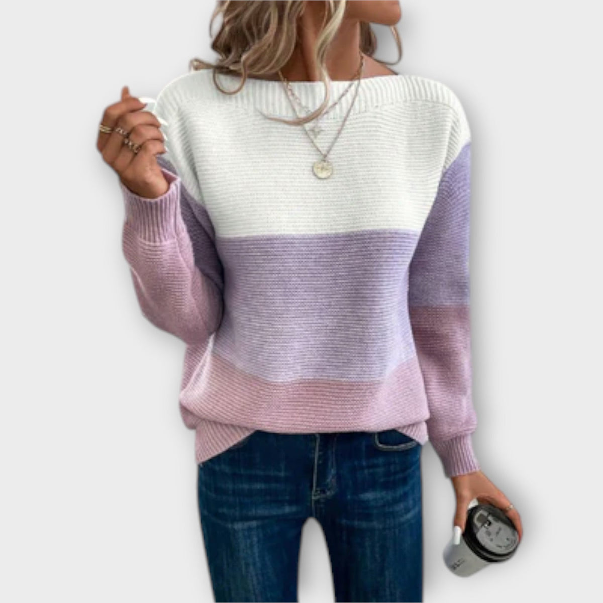 Klara - Elegant Tricolor Patchwork Sweater