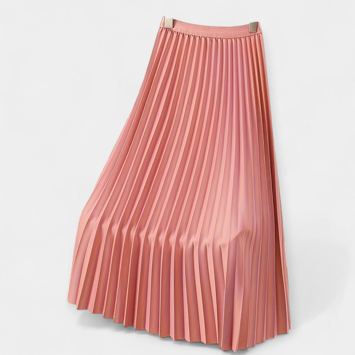 Long pleated silk skirt