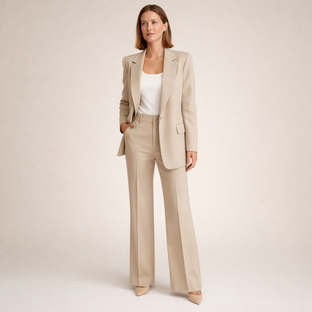 Vanessa | Elegant blazer set with flared trousers