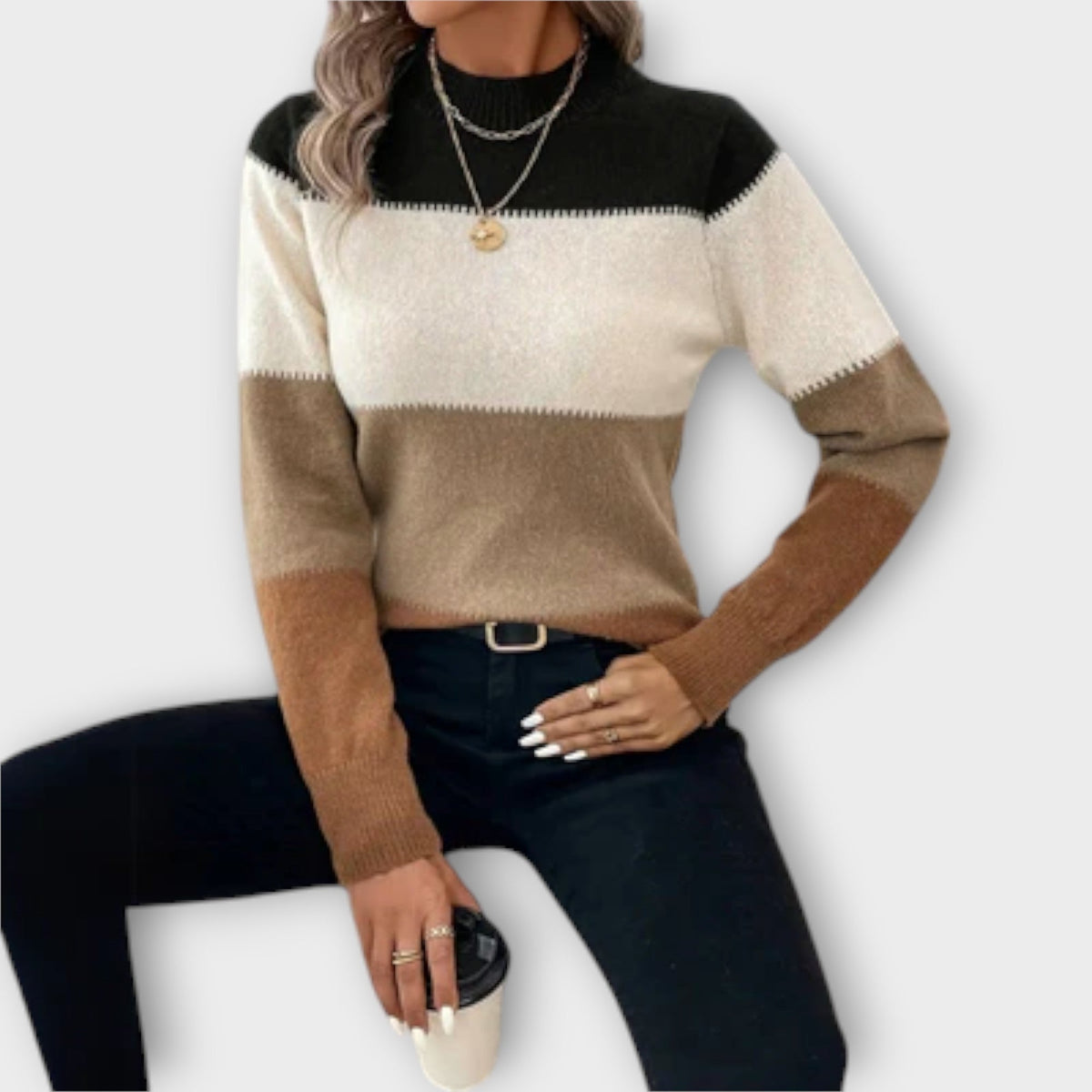 Elina - Salmon and chic sweater