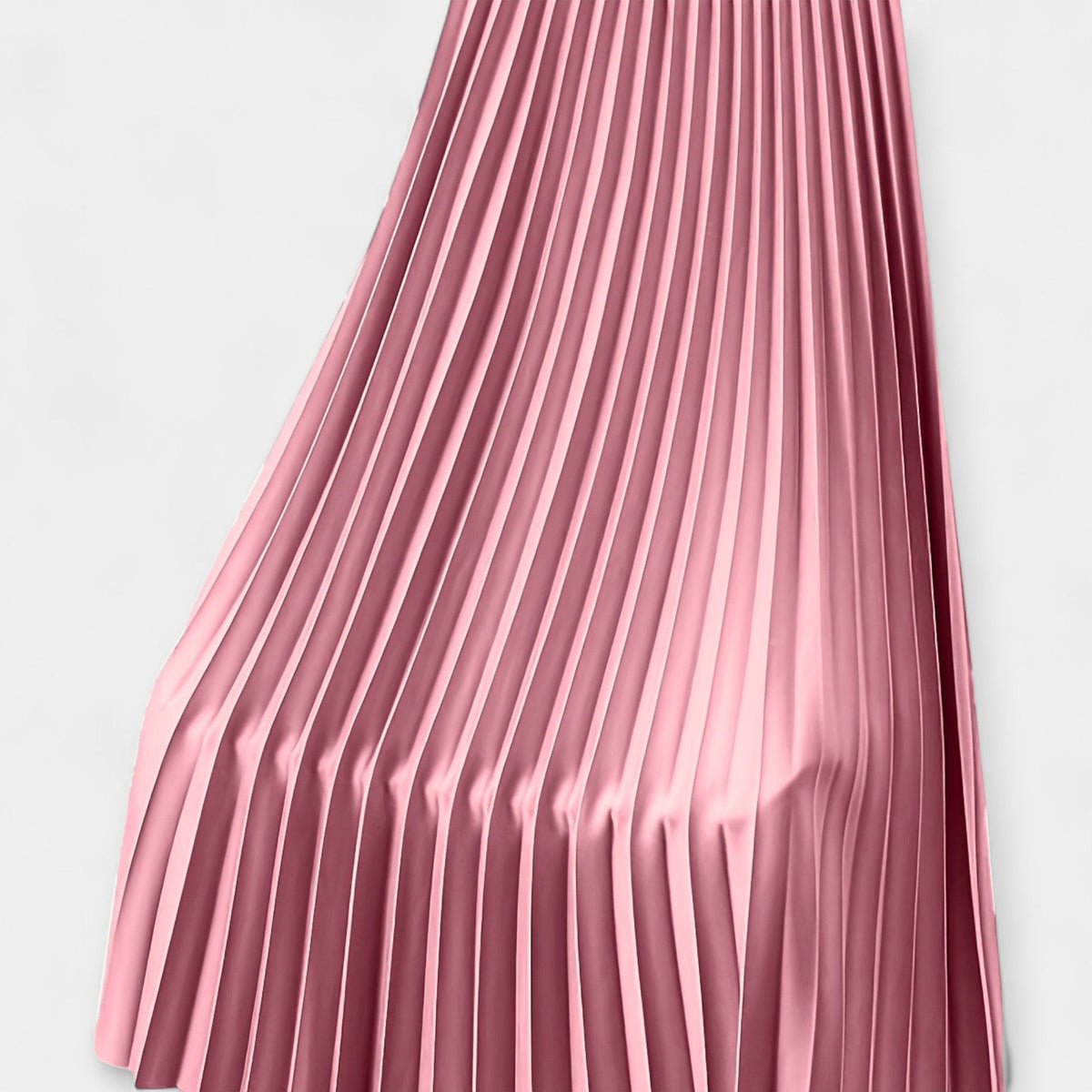Long pleated silk skirt