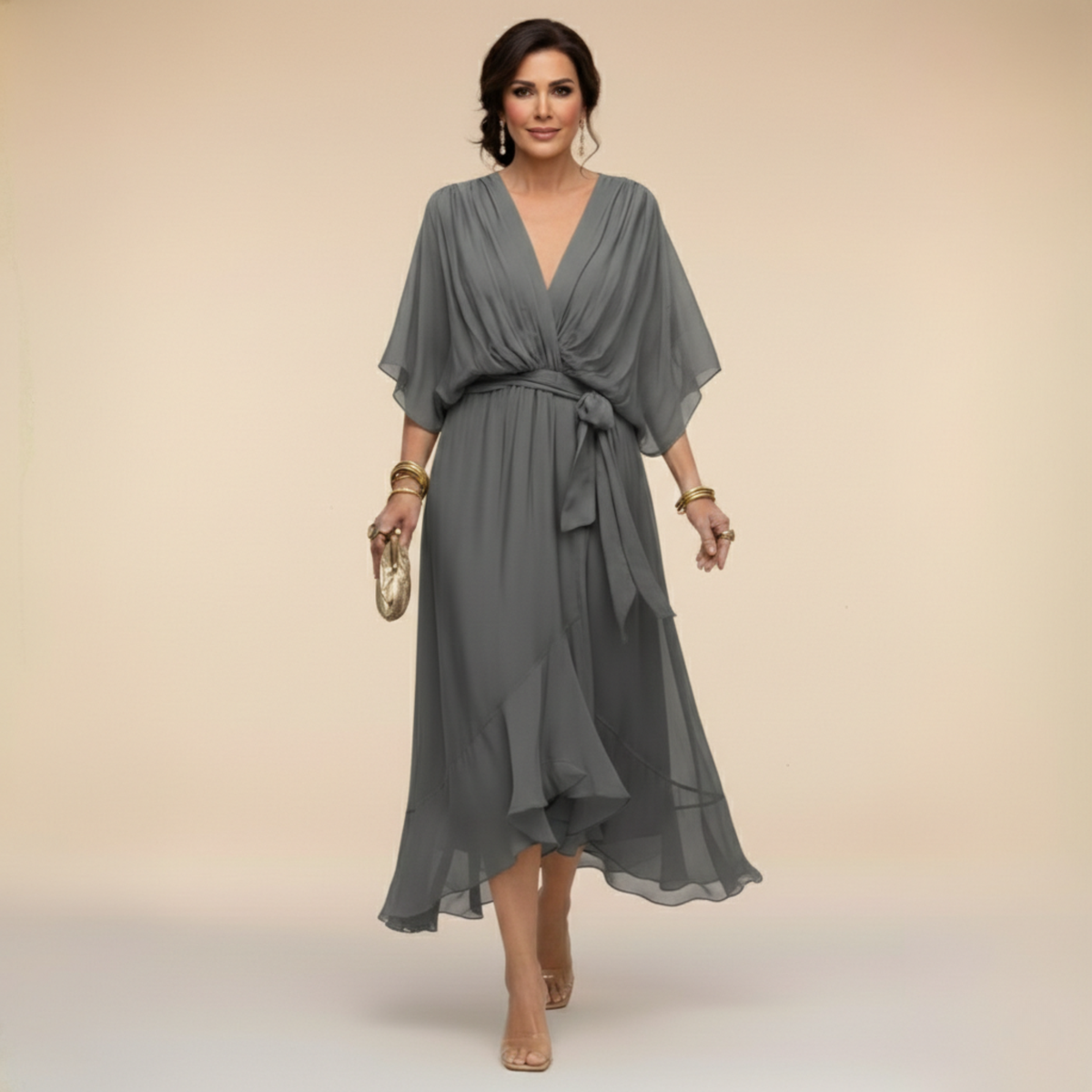 Monica – Chiffon Ruha V Kivágással