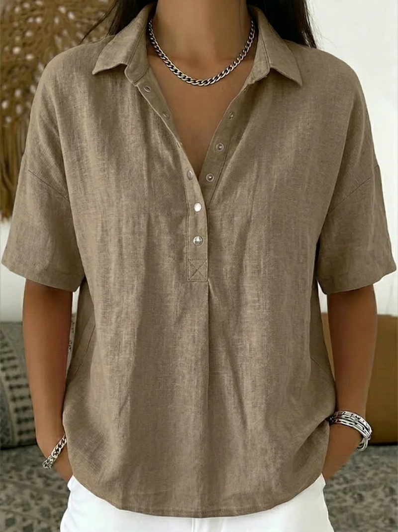 Fúzfa | Collared Button-Up Blouse