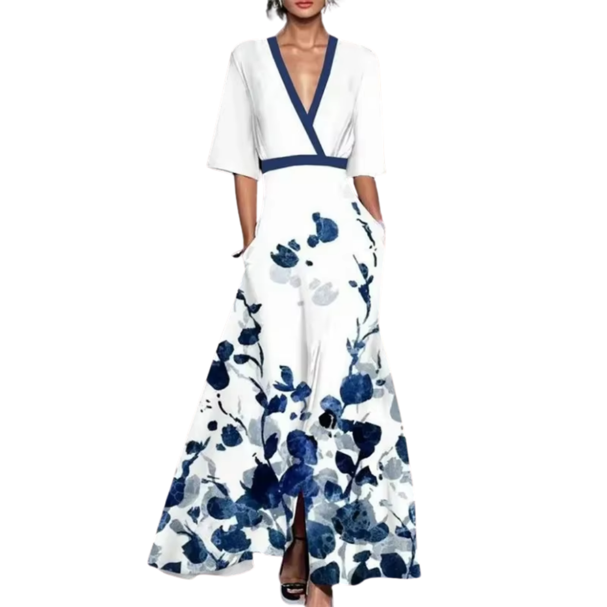 Noelle | Spring Floral V-Neck Dress