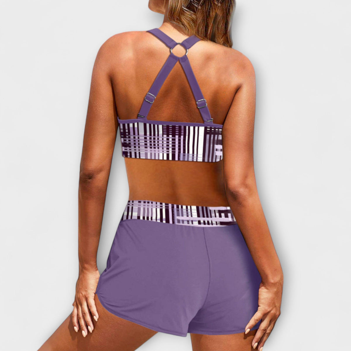 Janel - High-waisted fish print bikini