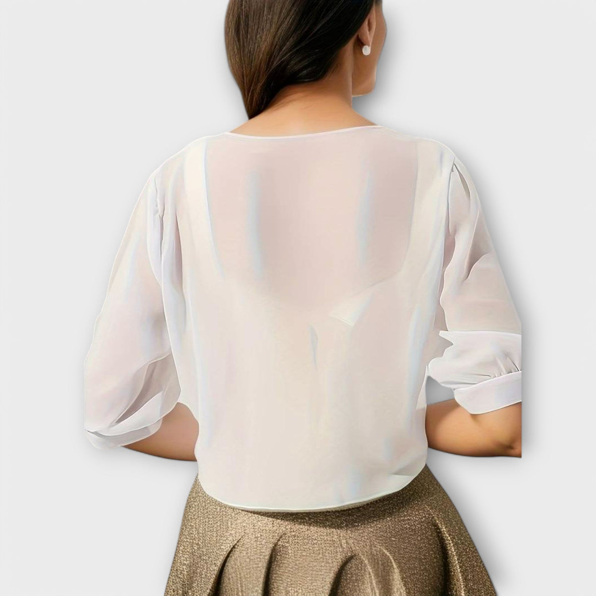 Olivia - Blouse with open front panel