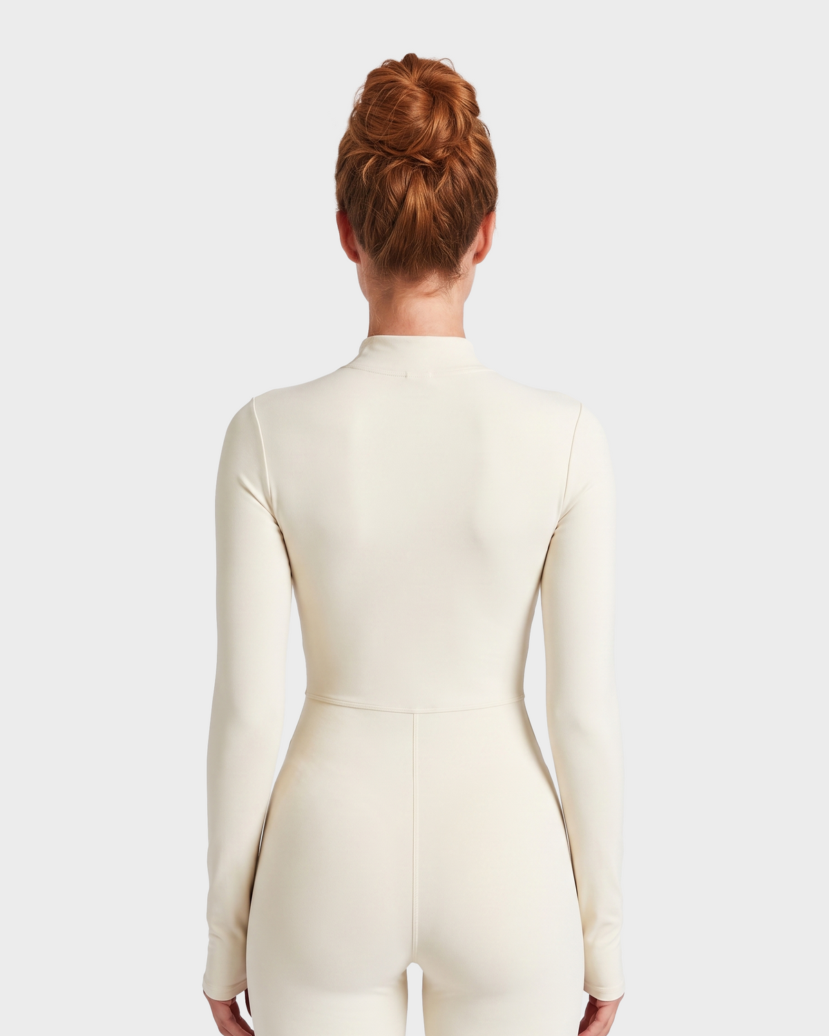 Charlotte – Bélelt, hosszú ujjú téli sportoverál (krém)