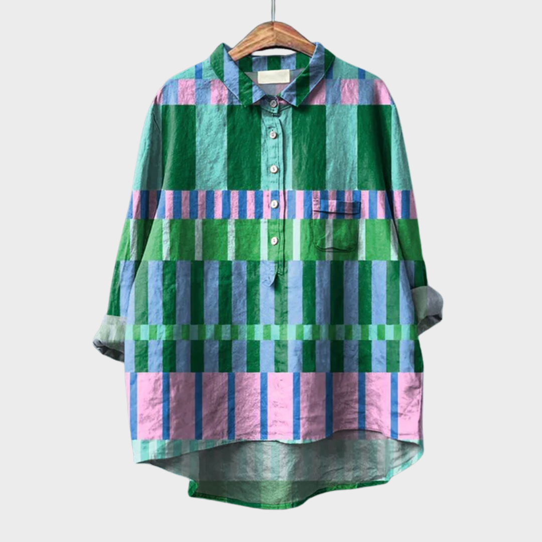 Borostyán | Elegáns Nyári Vászon Blúz