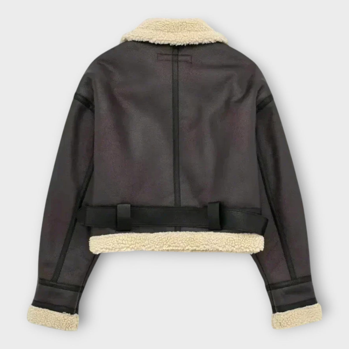 Leather Short Jacket with Belt