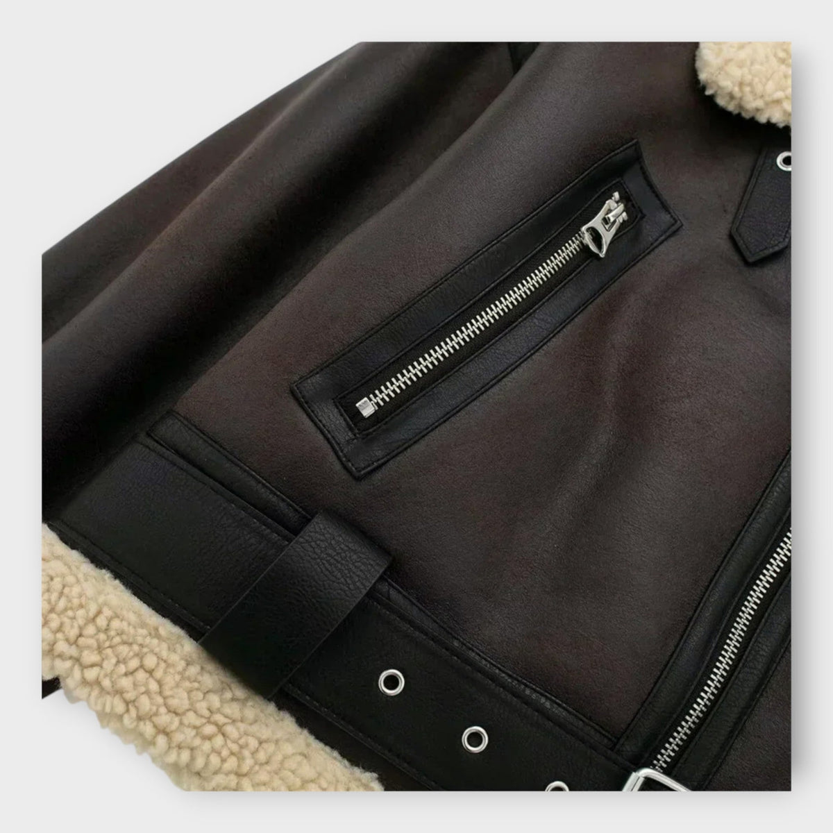 Leather Short Jacket with Belt