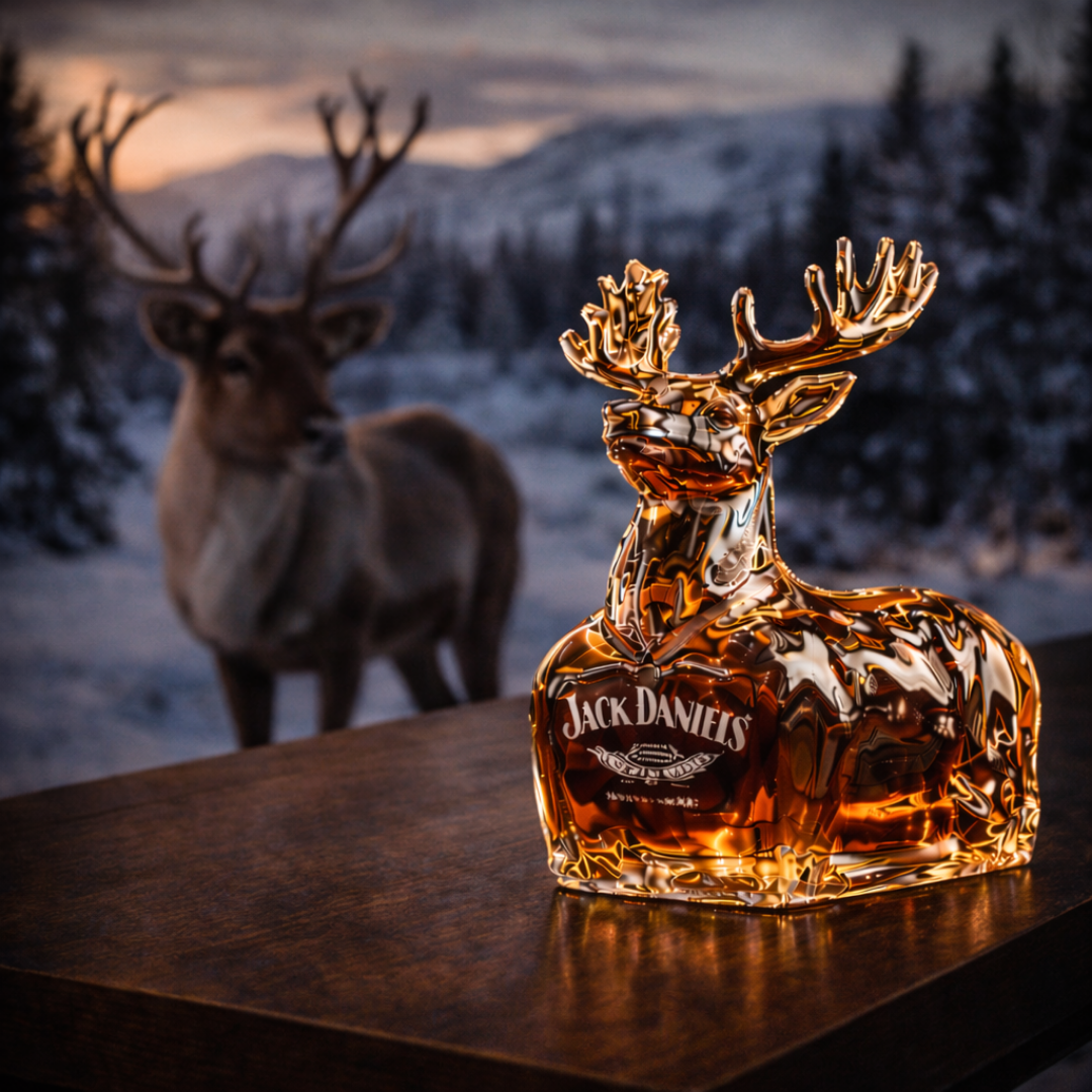 Jack Daniel's Whiskey Bottle - Snowman Edition