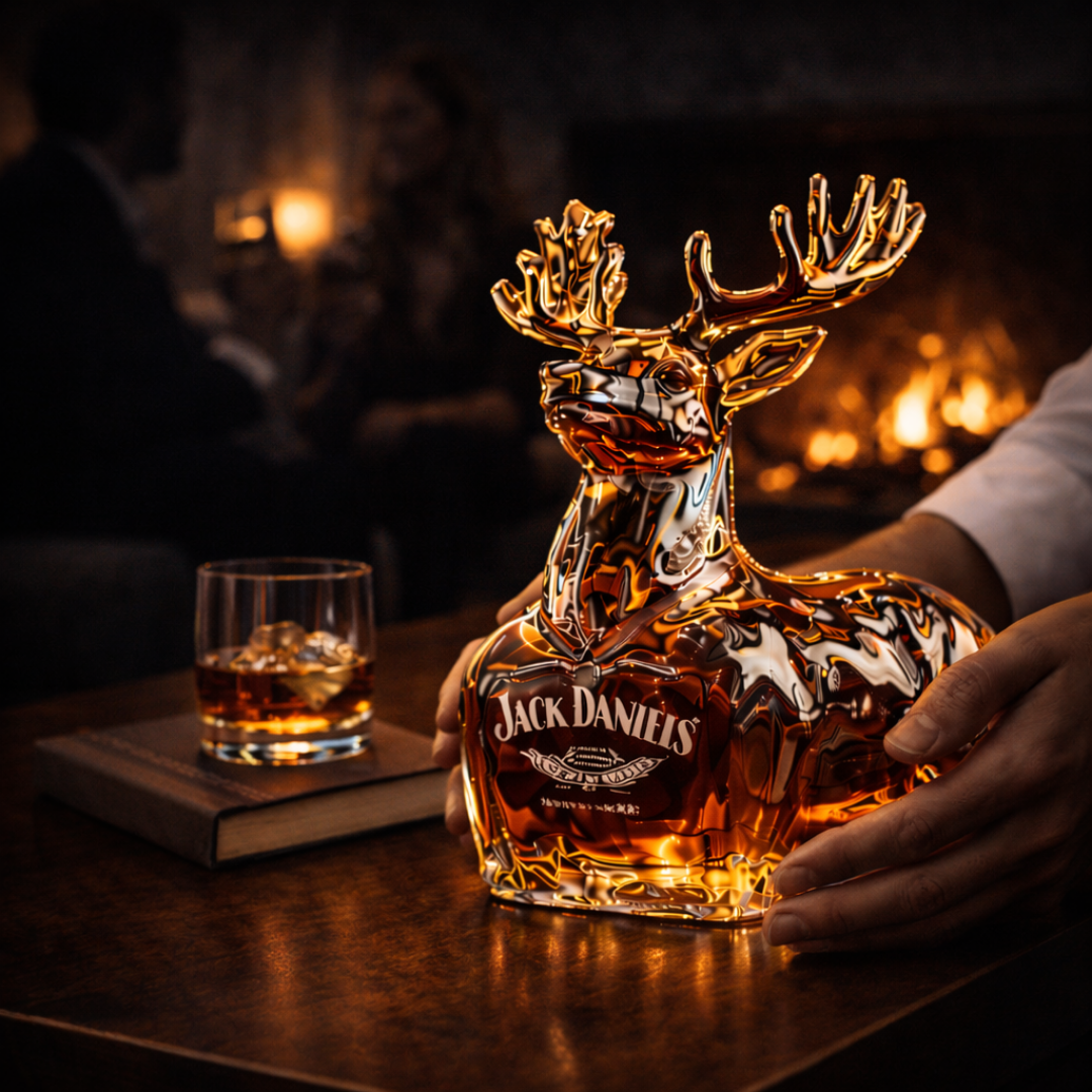 Jack Daniel's Whiskey Bottle - Snowman Edition