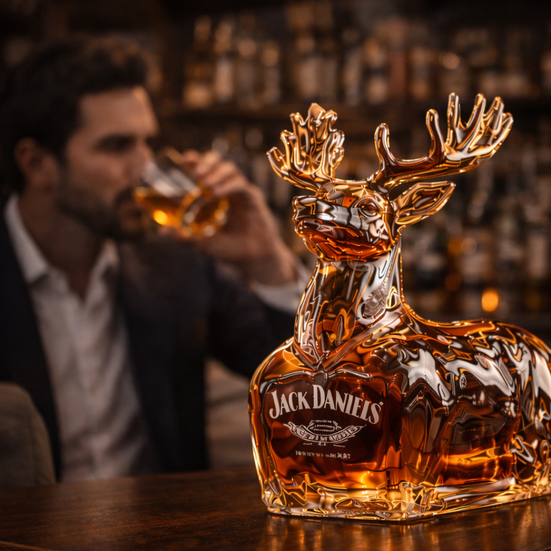 Jack Daniel's Whiskey Bottle - Snowman Edition