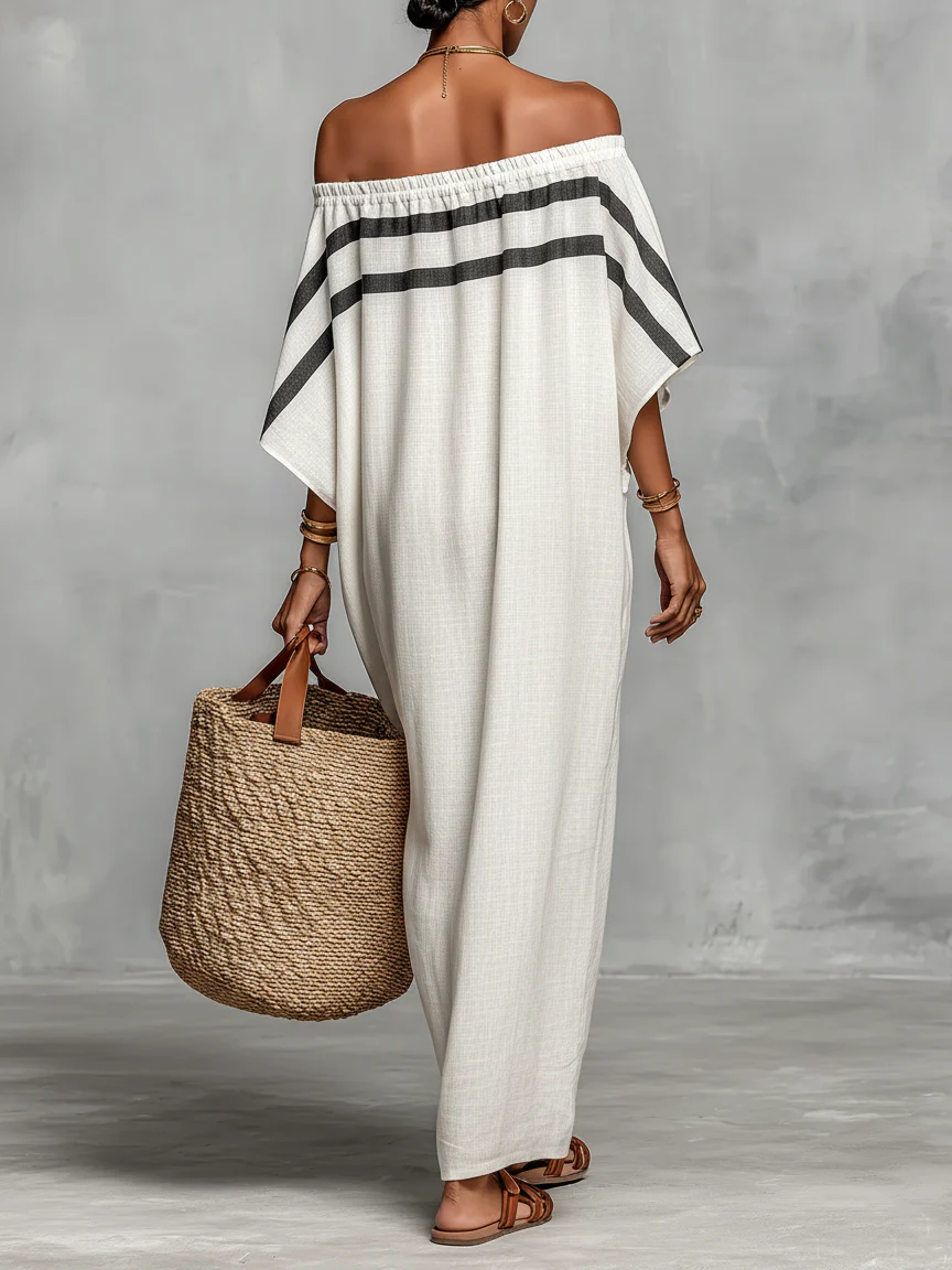 Aveline™ | Off-Shoulder Maxi Ruha Lepke Ujjakkal