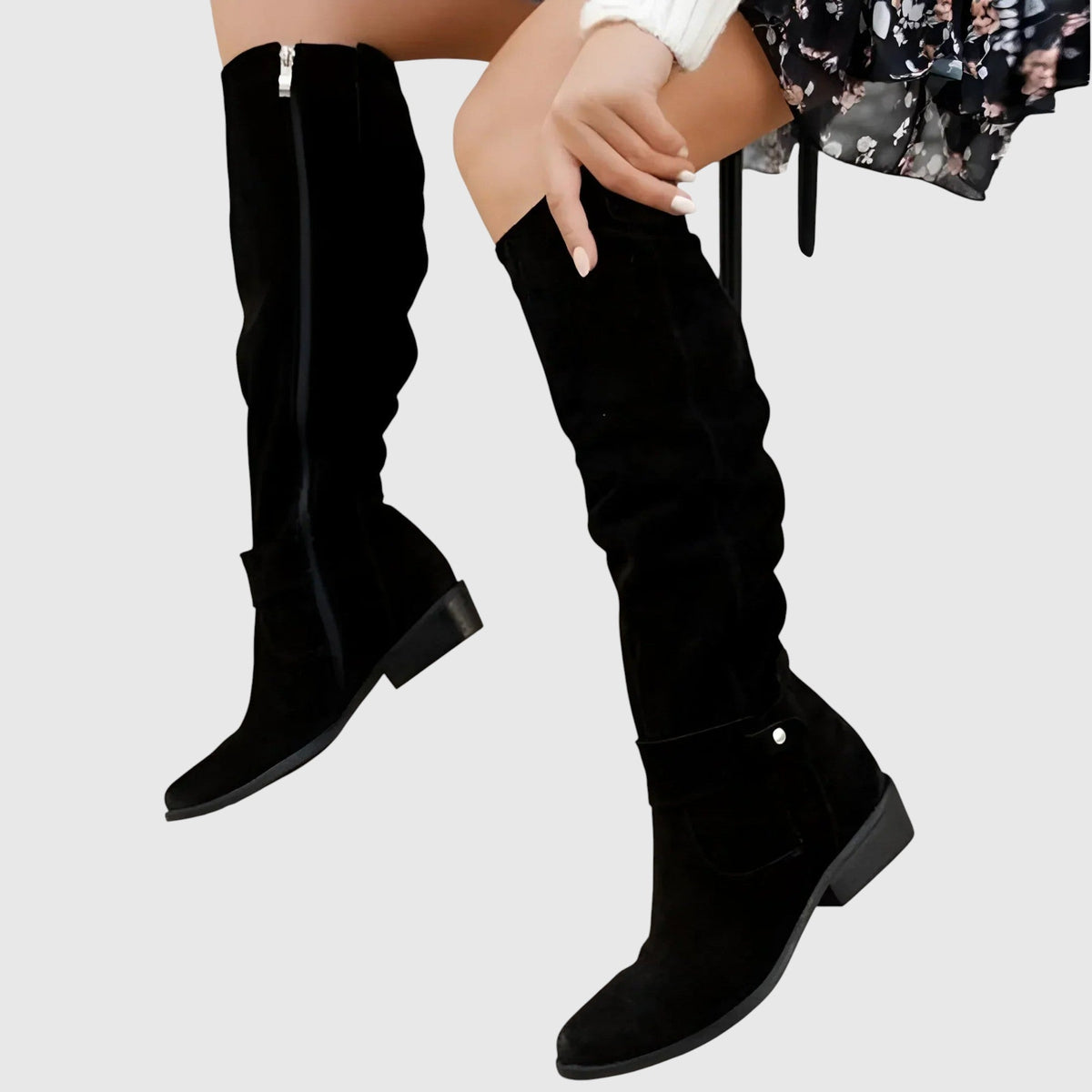 Alena - Tall boots with a ruched effect