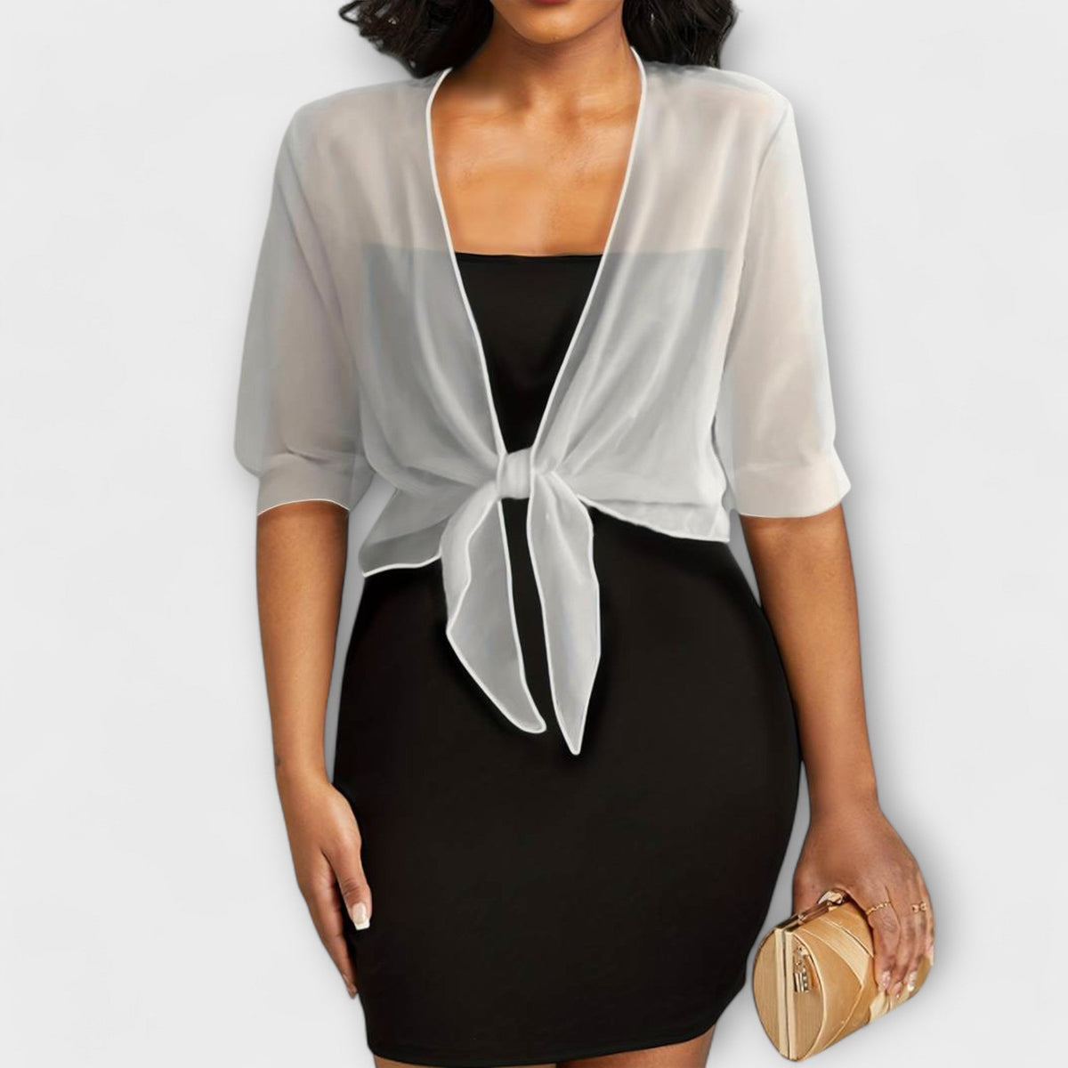 Olivia - Blouse with open front panel