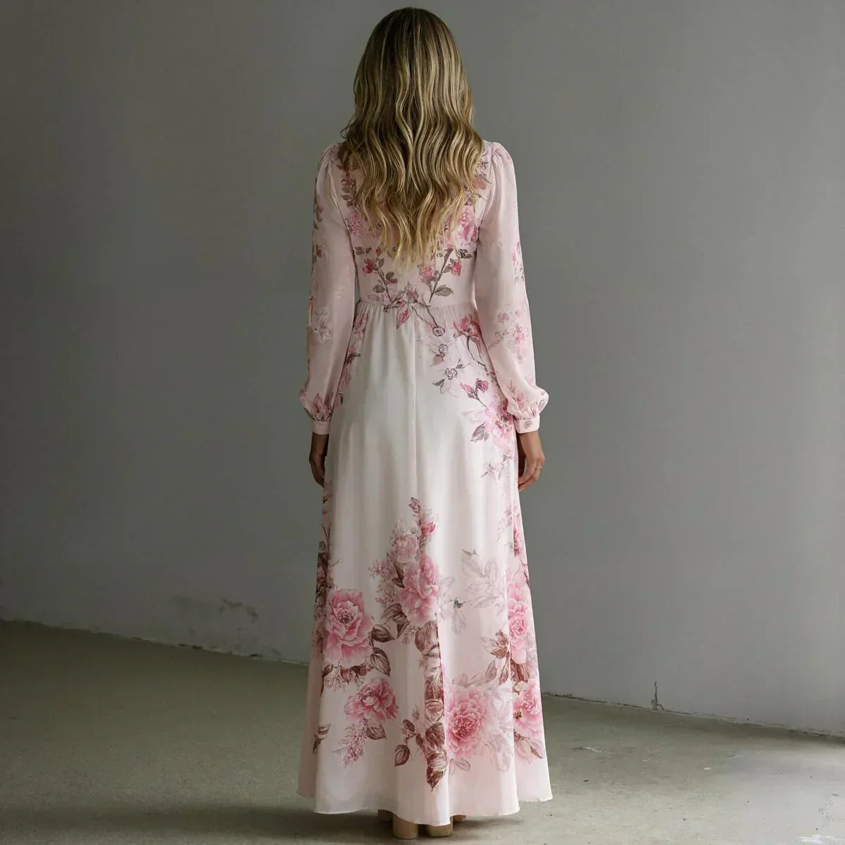 Rachel | Romantikus Virágmintás Maxi Ruha