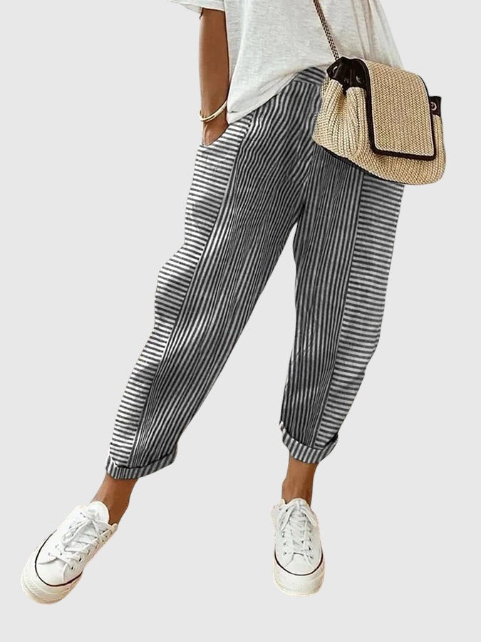 Nina - Elegant striped trousers