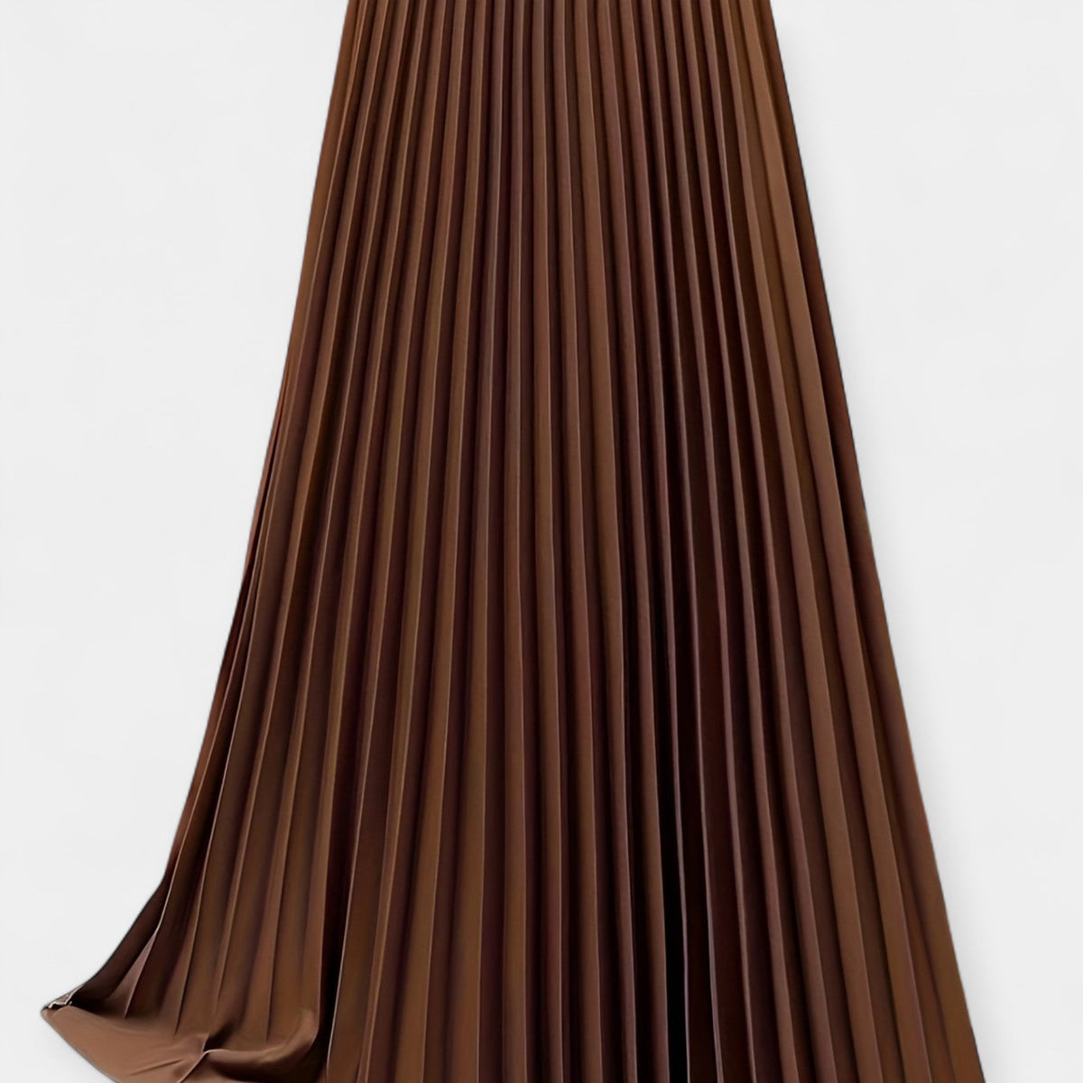 Long pleated silk skirt