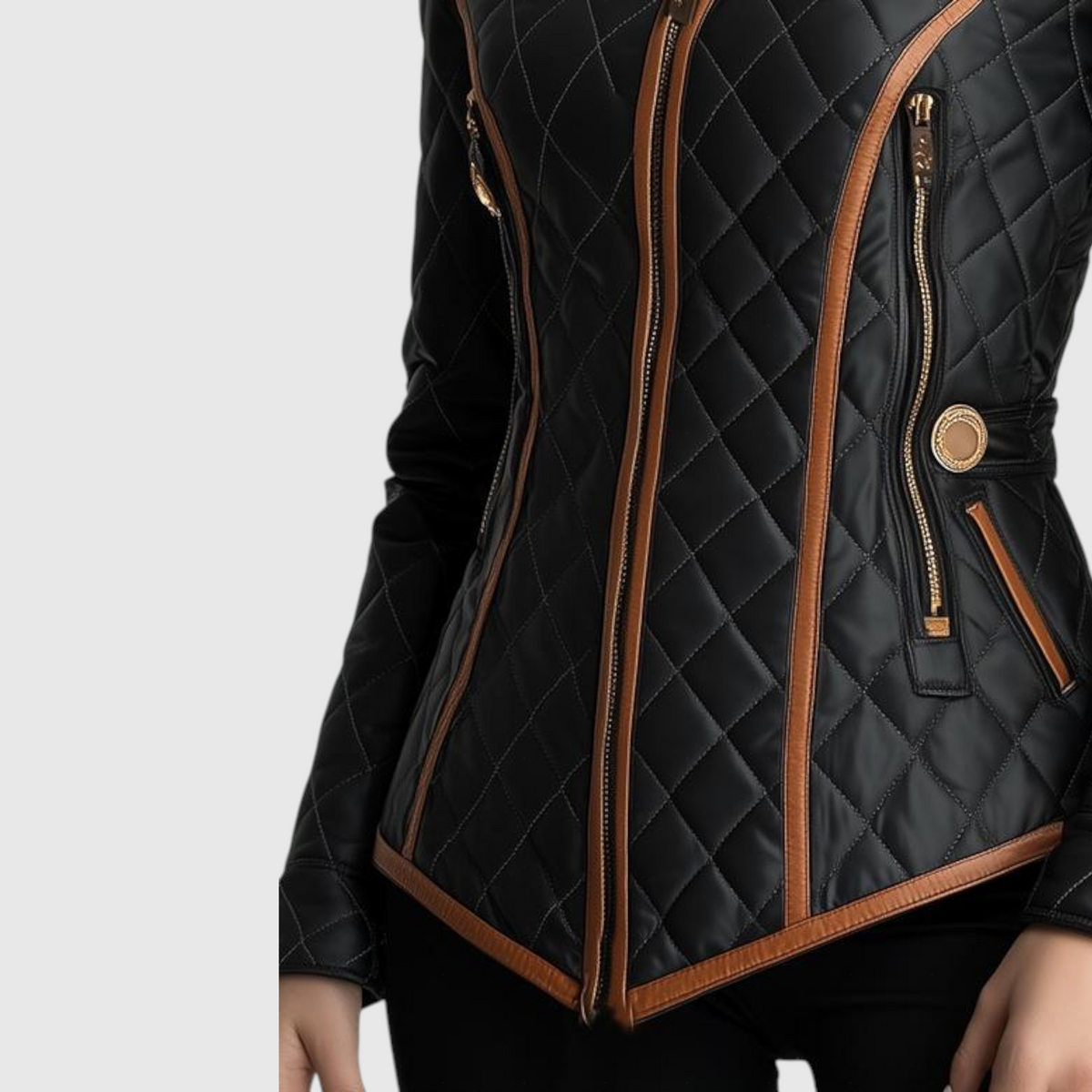 Klara - Stylish jacket with quilted seams and a slim waist