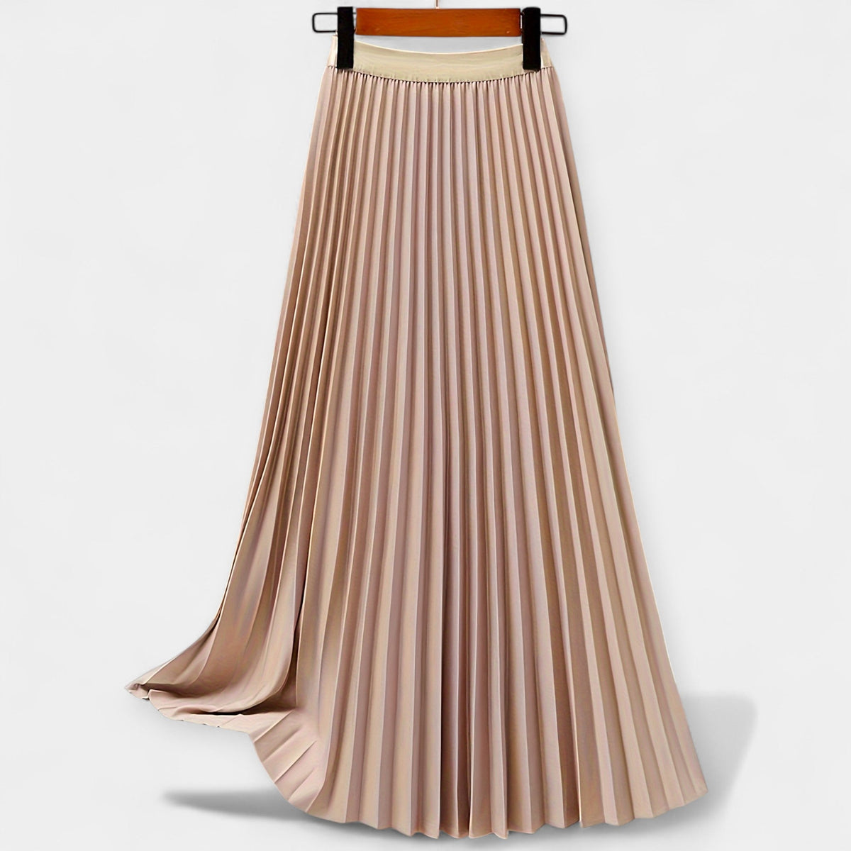 Long pleated silk skirt