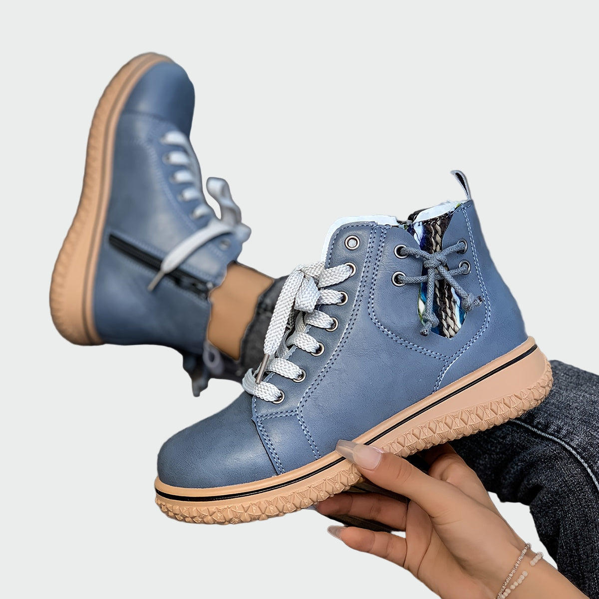 Orthopedic leather ankle boots