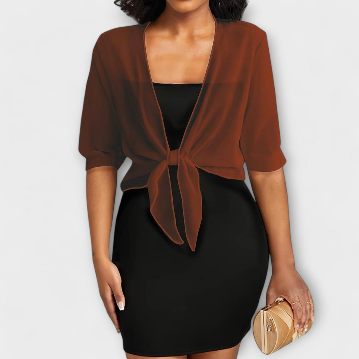 Olivia - Blouse with open front panel