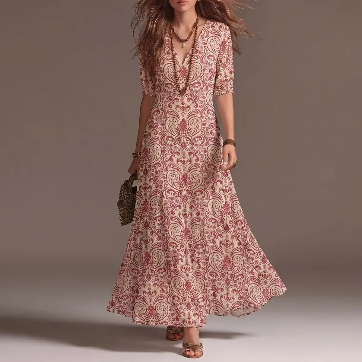 Rosalie | Vintage Ihletésű Bohém Maxi Ruha