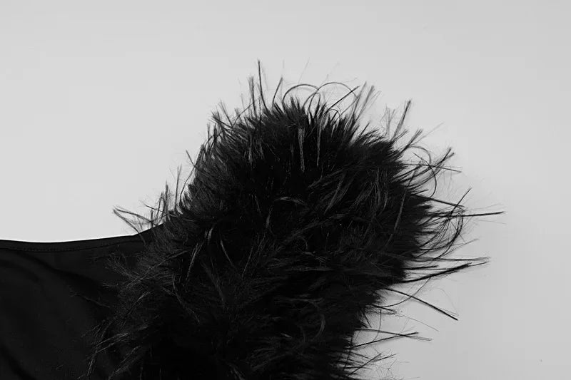 LORESA | Maxi dress with feathers